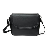 Nicci Medium Crossbody Bag with Front Flap - Black-Crossbody Bag