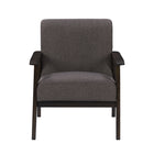 CorLiving LTS-101-C Greyson Wood Armchair in Charcoal Brown-Solid wood frame and detailing