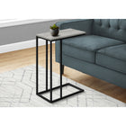 Monarch Specialties 3762 Accent Table - 25"H/Grey/Black Metal-With a trendy smooth grey wood-look surface, this C shape side table slips easily under your sofa, chair or bed and sits slightly off the ground to prevent damage to your floor