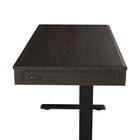 TygerClaw 23"W Sit-Stand Desk with Storage Drawer - Brown-Dimensions: 24.6"L x 23.2"W x 38.2"H