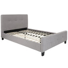 Flash Furniture Tribeca Full Size Tufted Upholstered Platform Bed - Light Grey Fabric-Panel Headboard