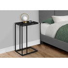 Monarch Specialties 3763 Accent Table - 25"H/Black Marble/Black Metal-Assembly required: Illustrated instructions and all hardware are provided for convenience (additional tools may be needed)