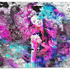 Designart Graffiti Girl Street Art Canvas Artwork, (PT3632-30-30)-Print