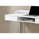 Monarch Specialties 7361 48" Computer Desk - White/Silver Metal-Smooth spacious desk top in a chic white finish for a laptop, lamp, and writing essentials