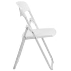 Flash Furniture HERCULES Series 880 lb. Capacity Heavy Duty White Plastic Folding Chair with Built-in Ganging Brackets-Lightweight Design