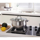 Heim Concept Stainless Steel Cookware Sets with Glass Lid - 12 Pack-Silver, Stainless Steel