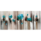 Design Art Modern Flower Large, 5 Piece Gallery-wrapped Canvas, (PT1104-5P-GREEN)-Print