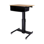 Rocelco 28" Adjustable Height Mobile Standing School Desk with Book Box-Gas spring motion assist with side handles for easy height adjustment from 25.5" to 42" above floor