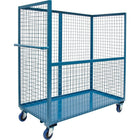 Kleton Wire Mesh Stock Truck, Steel, 30" x 55" x 72", without Drop-Gate, Blue (MO064)-No. of Shelves: 0