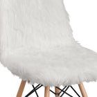 Flash Furniture Shaggy Dog White Accent Chair-Back Width: 11" - 17"