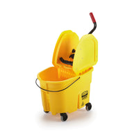 Rubbermaid Wavebrake 26/35 Quart Bucket and Downpress Wringer Combo - Yellow-Mop bucket for mopping floors