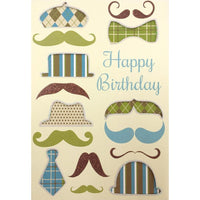 Rosedale 5-1/2" x 8" Masculine Birthday Greeting Cards And Envelopes, 6 Pack (19732)-Printed on premium uncoated card stock