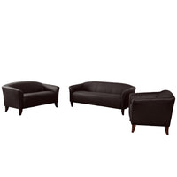 Flash Furniture HERCULES Imperial Series Reception Set - Brown LeatherSoft-Contemporary Reception Set