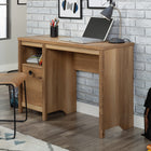 Sauder 43"W Dover Edge Desk - Timber Oak-  Hidden storage behind door for binders, bins, and more