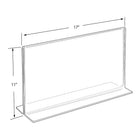 Azar Displays 11" x 17" Horizontal Double Sided Stand Up Acrylic Sign Holder, Clear, 10 Pack (152709)-Highlight important information from two different angles