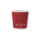 Tannex Double Wall Paper Hot Cups - 4oz - Red - 200 Pack-Serve your hot and cold beverages with confidence