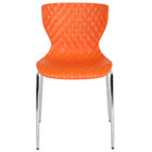 Flash Furniture Lowell Contemporary Design Orange Plastic Stack Chair-Set of 4 Multipurpose Stack Chairs