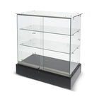 Can-Bramar Econoline Frameless Glass Showcase with Two Shelves - 36" D x 20" W x 38" H-360 degree vision of products