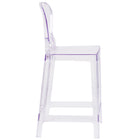 Flash Furniture Ghost Counter Stool with Tear Back - Transparent Crystal-Contoured Seat