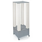 Azar Displays Multi-Tower Pegboard Floor Display, White (700228-WHT)-White acrylic