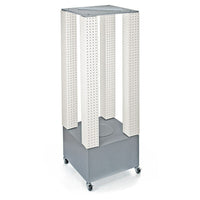 Azar Displays Multi-Tower Pegboard Floor Display, White (700228-WHT)-White acrylic