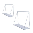 Truu Design Iron Floating Wall Shelves, Set of 2, 13.5 x 5 inches, White-Dimensions: Large: 20"l x 5"H x 12" with Small: 13.5"L X 5"H x 8"W in dimensions