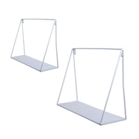 Truu Design Iron Floating Wall Shelves, Set of 2, 13.5 x 5 inches, White-Dimensions: Large: 20"l x 5"H x 12" with Small: 13.5"L X 5"H x 8"W in dimensions