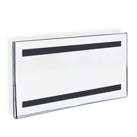 Azar Displays Acrylic Sign Holder with Magnetic Tape, 10 Pack (129937)-Clear Acrylic