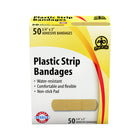Wasip Plastic Strip Bandages - 7.5cm W x 2cm L - 50 Pack-Breathable