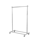 Futech A02S Rolling Garment Rack, 32"W x 43"-68"H, Chrome Rod/Silver Base, Metal-Size: 32"W
