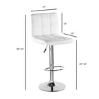 Nicer Furniture Hexagrid Swivel Hydraulic Bar Stool - White - 2 Pack-Swivels 360 Degrees. Stainless Steel Frame, suite any settings from kitchen counter, home bar to office.