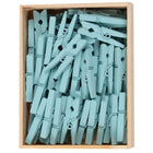 JAM Paper Wood Clothing Pin Clips, Medium, 1 1/8, Blue, 5 Packs of 50,  250 Total (230726776g)-250 per pack
