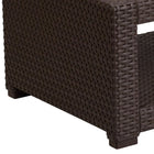 Flash Furniture Chocolate Brown Faux Rattan Coffee Table-Rattan Designer Top