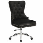 Plata Import Boyel Upholstered Velvet Office Chair - Black-Black velvet