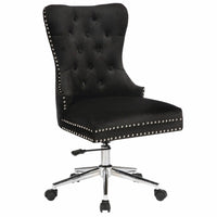 Plata Import Boyel Upholstered Velvet Office Chair - Black-Black velvet