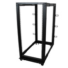 StarTech 25U Adjustable Depth Open Frame 4 Post Server Rack with Casters/Levelers And Cable Management Hooks-Mount your equipment easily, with clearly marked rack units (U) and depth