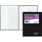 Blueline Account Book, 3 Columns, Black, 10-1/4" x 8", 100 Pages-Classic account book with 3 columns