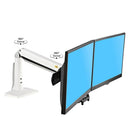 North Bayou 22"-27" Gas-Strut Desktop Dual Monitor Arm with USB Port - White (F27-W)-Upright lift distance: 18.8"