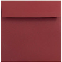 JAM Paper 6 x 6 Square Envelopes, Dark Red, 50 Pack (31511296I)-Red dark base square envelope