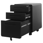 MotionGrey SteelCabin 3-Drawer Metal Steel File Steel Cabinet - Rolling Lockable Casters - Black-15.7"Wx 19.7"Dx 23.6"H providing spacious storage