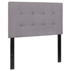 Flash Furniture Bedford Tufted Upholstered Twin Size Headboard - Light Grey Fabric-Panel Headboard