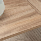Sauder - 426906 Bergen Circle Desk Bridge/Connector - Kiln Acacia-Melamine top surface is heat, stain, and scratch resistant.