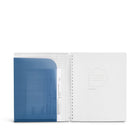 Poppin 1-Subject Ruled Pocket Spiral Notebook - 11 x 8-1/2" - Slate Blue - 80 Sheets-Translucent front-cover pocket/Slate Blue