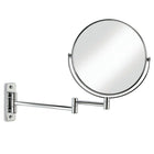 Cosmo – Miroir mural grossissant de 8 po, chrome-Miroir pivotant de 8 po de diamètre avec facteur de grossissement de 5x sur 1 côté