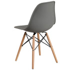 Flash Furniture Elon Series Plastic Chair with Wooden Legs - Moss Grey-Polypropylene Molded Structure