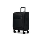 Bugatti Madison Ultimate 21.5" Softside Carry-on Luggage with Laundry Bag - Black-Black/Polyester with Vegan Leather trim