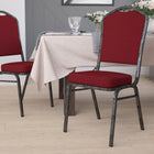 Flash Furniture HERCULES Series Crown Back Stacking Banquet Chair with Silver Vein Frame - Burgundy-Upholstered Seat and Back