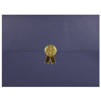 St. James Document/Certificate Holders - Gold Award Seal with Gold Ribbon - Navy Blue - 5 Pack-Add ceremony, elegance and sincerity to the act of giving recognition