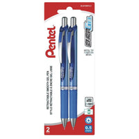 Pentel EnerGel Liquid Gel Pens Retractable – 0.5mm – Blue – 2 Pack-Engineered to incorporate the best qualities of liquid and gel ink
