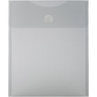 JAM Paper Plastic Expansion Envelopes with Hook & Loop - Open End - 9.75" x 11.5" - Smoke - 12 Pack-Colour: Smoke